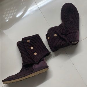 Burgundy purple knit uggs